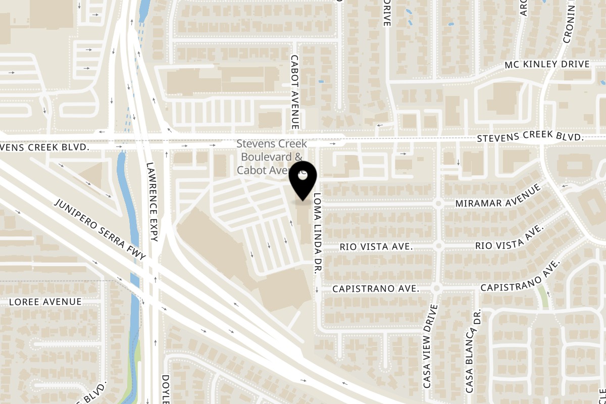 Map showing the location of The Best Sandwiches The Best Sandwiches - San Jose on 5126 Stevens Creek Blvd in San Jose